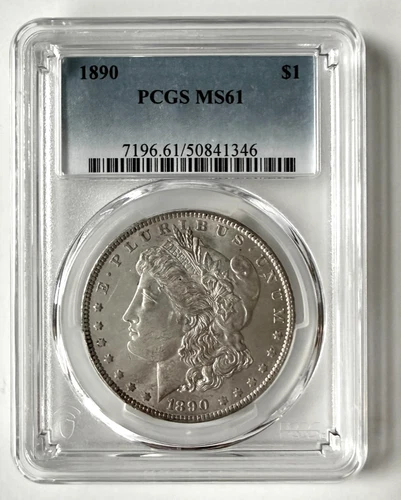 1890-P Morgan Silver Dollar PCGS MS61 PRISTINE NEW CASE Pretty Coin
