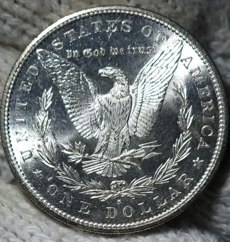 1880-s Morgan Silver Dollar Brilliant Uncirculated Cameo With  Slight Mirrors