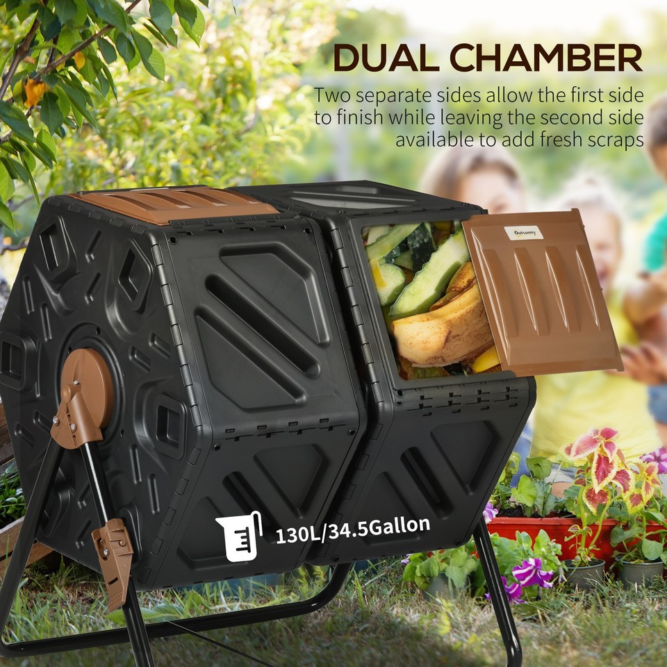 Compaoster 130L Double Chamber Composter - Black | eBay UK