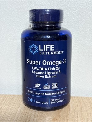 Life Extension, Super Omega-3 EPA/DHA Fish Oil Sesame Lignans & Olive Ext. 120sg