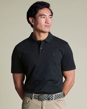Charles Tyrwhitt Men's Pique Polo - Black - New - All Size - Free SHIPPING  