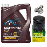 MotoröL Filter Set Mannol 10W-40 5 Liter + Schraube FüR Opel Vectra B Astra G
