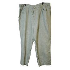 Lauren Jeans Co linen pants, sage. Size 18W.  892