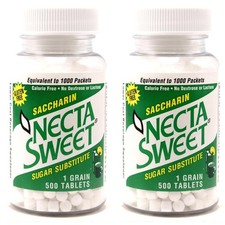 2 500-Tablet Bottles 1 Grain Saccharin Tablets