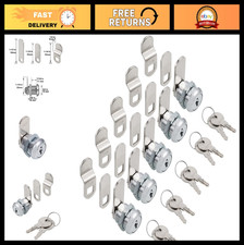Keyed Alike Cam Locks 5/8 Cylinder for Tool Box, RV, Mailbox, Drawer - Chrome F