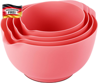 RüHrschüSsel Set 4-Teilig Bpa-Frei Anti-Rutsch SpüLmaschinenfest FüR Backen