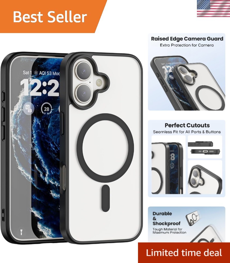 Magnetic Matte Clear Phone Case—Drop-Resistant, Slim & Shockproof Black 17