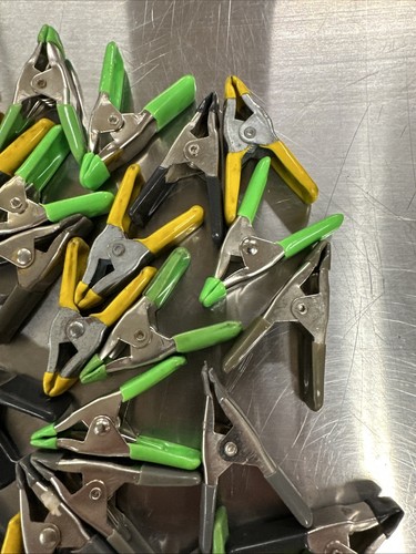 Lot Of 48 - 1" Spring Clamp, Green, Yellow, Black, Gray - Picture 5 of 13