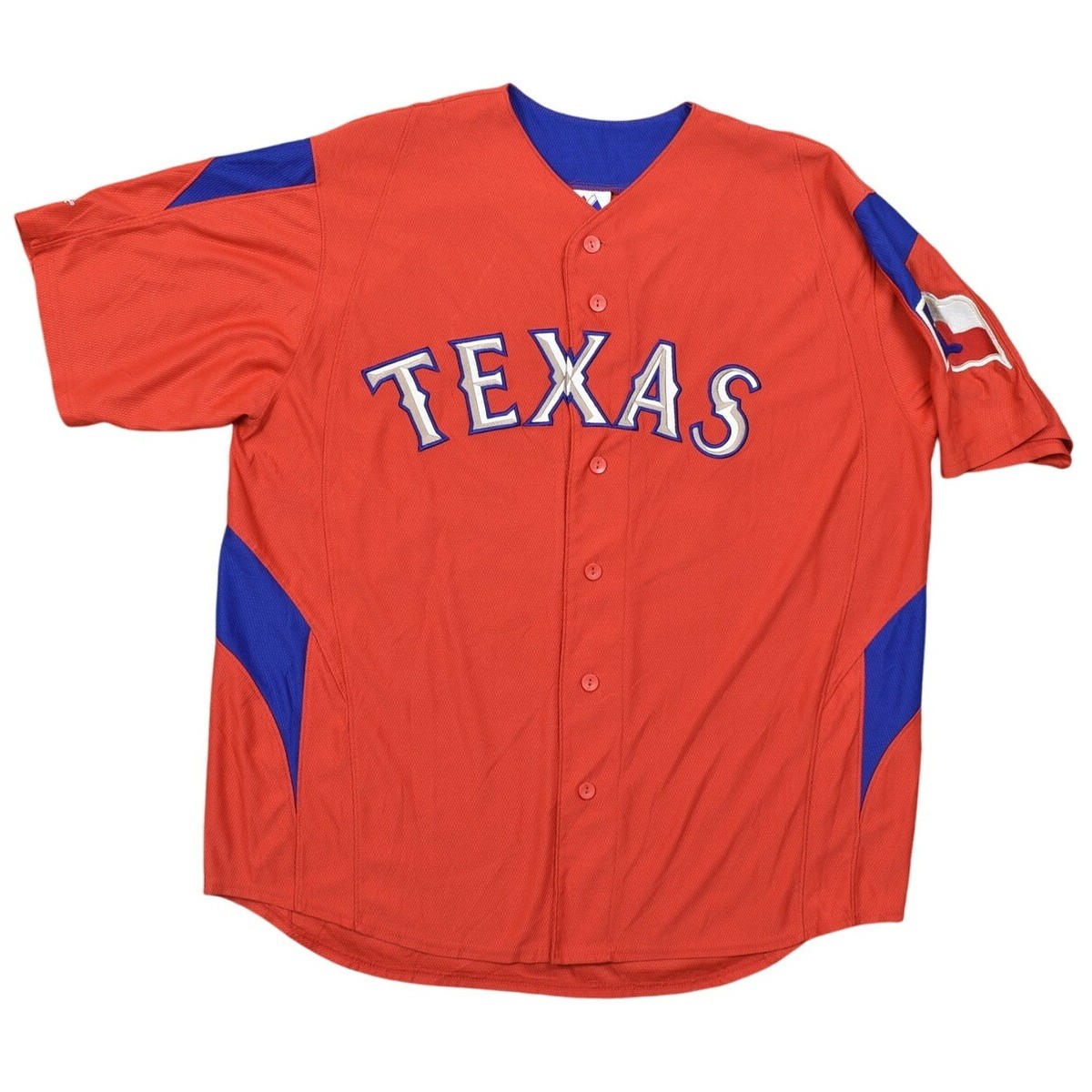 Majestic Men's XL Red Polyester Baseball Jersey Texas Rangers