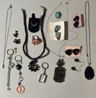 Costume Jewelry Lot Disney Mickey Minnie Turquoise Black Stone Pendant 6.84oz — photo 1