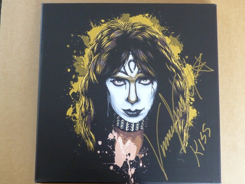 KISS Vinnie Vincent signed Autogramm signiert auf 40x40 cm Canvas - Bild 1 von 2
