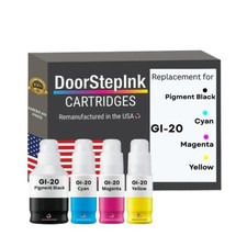 DoorStepInk Compatible Ink Bottle For Canon GI-20 PGBK 170ml CMY 70ml-USA