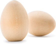 Fake Eggs to Paint, Pack of 25 Smooth Standable Wooden Eggs for Crafts, 2-1/2 In