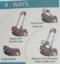GABESY Baby Hip Seat Carrier/Waist Adjustable Strap Pocket Soft w/Storage