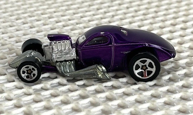 2002 HOTWHEELS 1/4 MILE COUPE PURPLE 1:64 DIECAST 3" HOT ROD CAR WITH SILVER EUC - Image 4 of 4