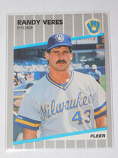 1989 FLEER UPDATE RANDY VERES ROOKIE CARD #U-42. rookie card picture