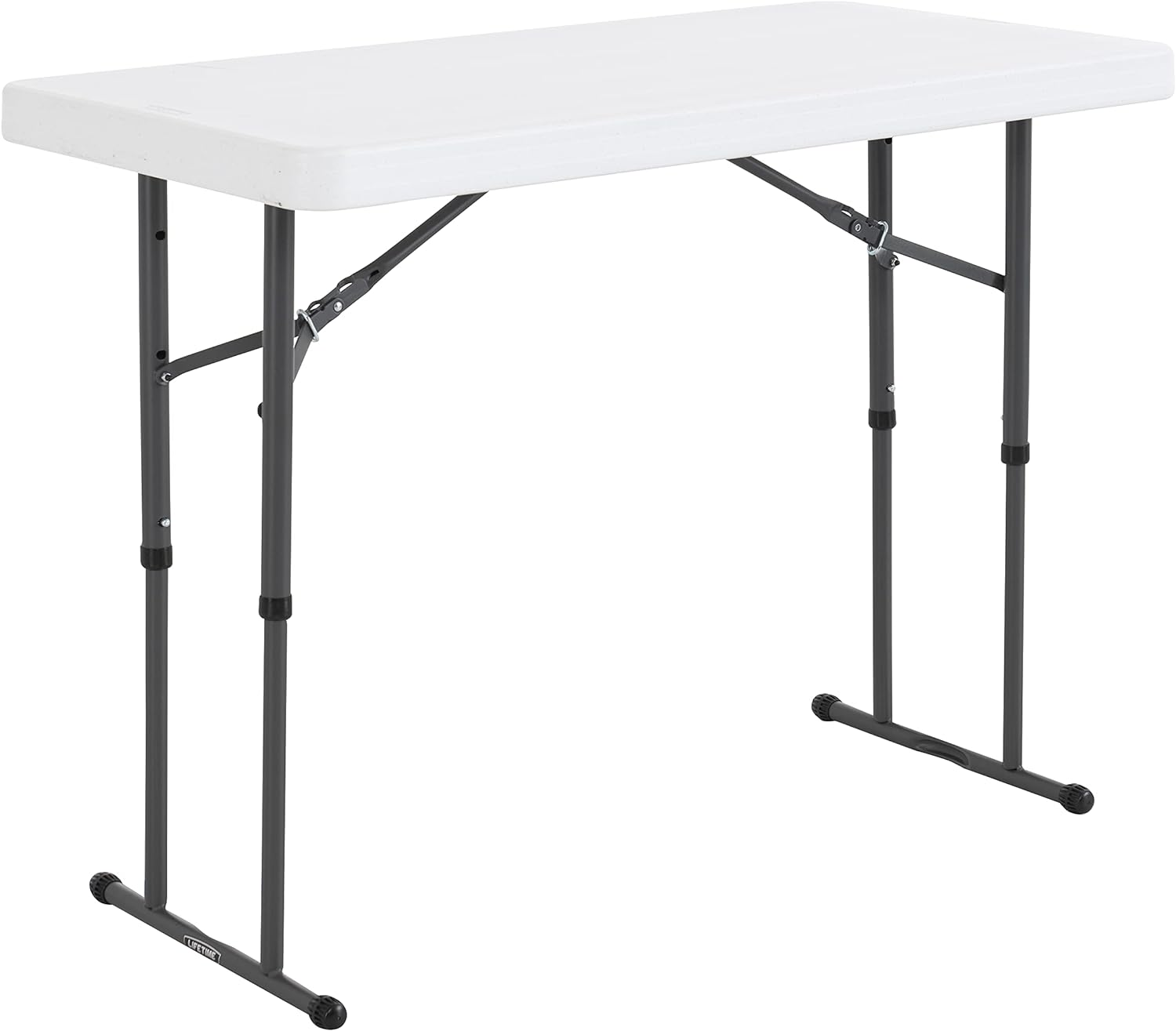 Lifetime 80160 Commerical 4ft. Height Adjustable Folding Table - White
