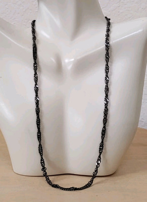 Italien 925 Sterlingsilber schwarz Rhodium gedrehte Kette Halskette 18'' Technibond