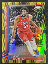 Joel Embiid 2025-26 Topps Chrome 30/50 Gold Basketball Refractor 76ers #149