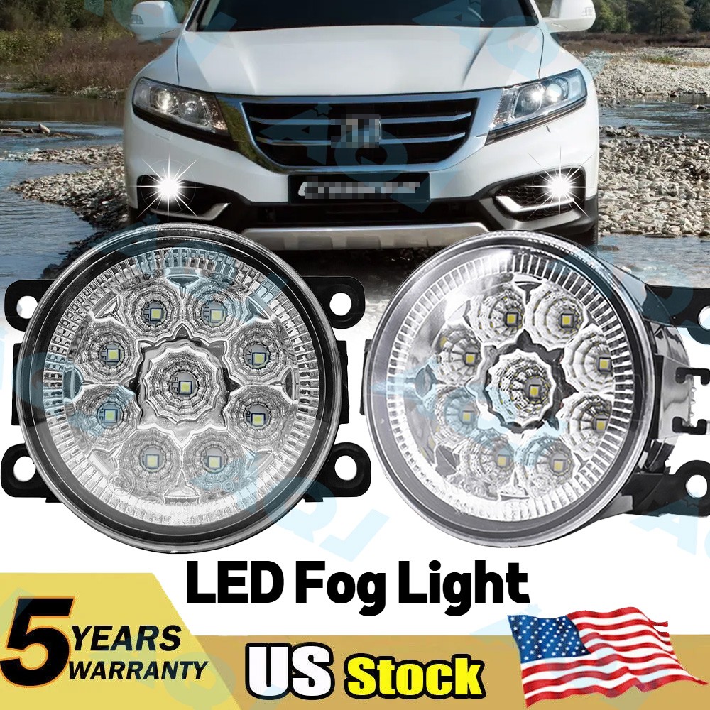 FOR Honda Crosstour 2013-2015 Front Bumper LED Fog Lights Driving Lamps