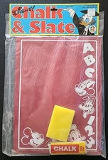Vintage Disney Chalk and Slate Sealed Board Chalk Eraser Set Mickey Donald Duck