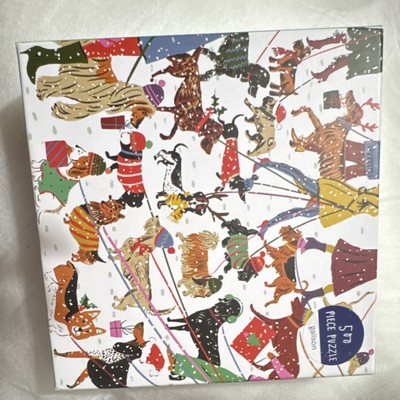 Galison Winter Dogs 500 Piece Interlocking Multicolor Animals Jigsaw Puzzle