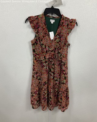 J Crew Womens Dress Multicolor Paisley Floral Print