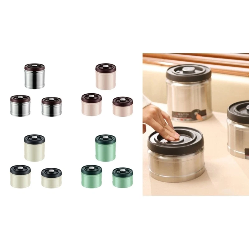 Airtight Coffee Container Stainless Steel Storage Canister Kitchen Jar Bean Cans