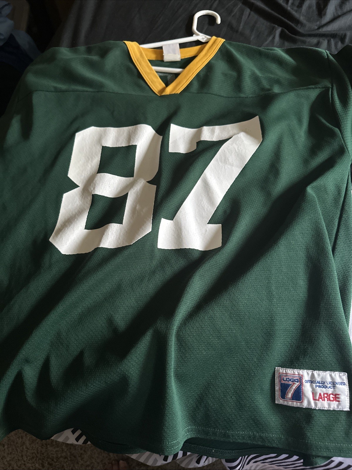 Vtg Robert Brooks Green Bay Packers NFL Logo 7 Jersey Sz Men's L