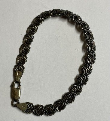 Vintage FMC Sterling Silver Bracelet Made in Italy Swirl Pattern 6.5 
