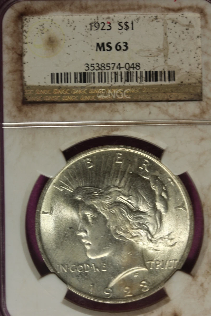 鑑定済アンティークコイン】 1923年 PEACE DOLLAR アメリカ ピース
