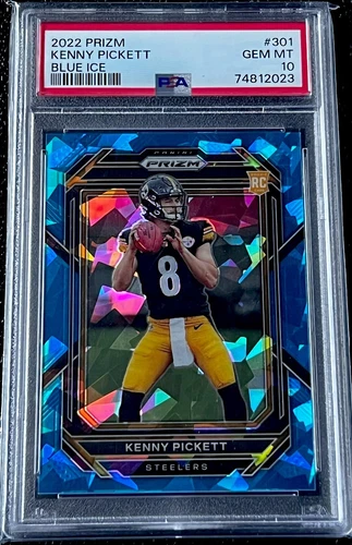 2022 Panini Prizm KENNY PICKETT Blue Ice Prizm /99 RC #301 Steelers - PSA 10 🚀
