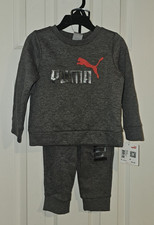 Puma Size 2T Gray 2pc Set Sweatpants and Pullover Sweatshirt New