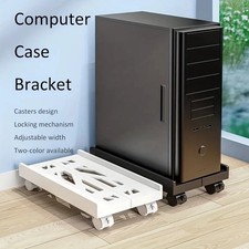 Adjustable Mobile CPU Stand PC Tower Holder with Wheels Under Desk