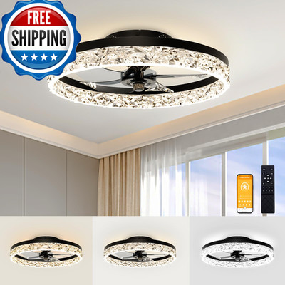 Volisun Profile Ceiling Fan Lights And Remote No Assembly19.7In Modern Ceiling
