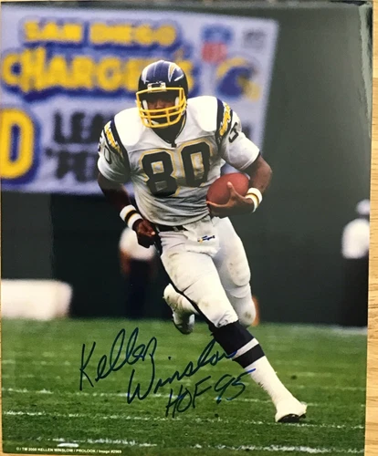 KELLEN WINSLOW Signed CHARGERS  8x10 PHOTO with COA