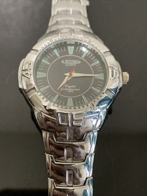 Marco Max Quartz Crystal Chronograph Watch   Two-Tone Silver (No Battery)