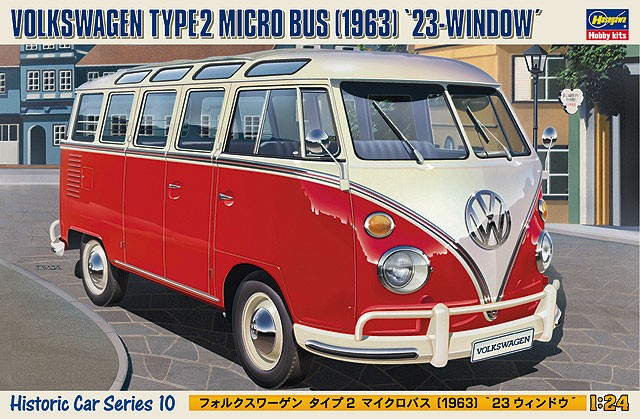 Hasegawa 21210 - 1/24 Volkswagen Type 2 Minibus, 23-Window, 1963 - New