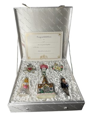 Old World Christmas Ornaments Wedding Bridal Set Of 6 Ornaments. Gift Box 
