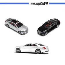 Fine works64 1:64 S65 W222 White Black Silver limited999 Diecast Model Car