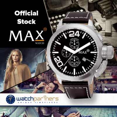 MAX WATCH THE CLASSIC CHRONO 5ATM BLACK DIAL BLACK