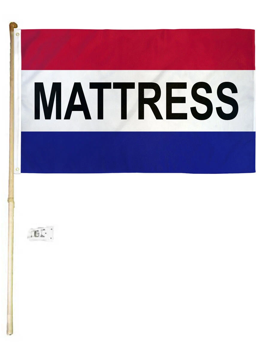 5' Wood Flag Pole Kit Wall Mount Bracket With 3x5 Mattress RWB Polyester Flag
Opens in a new window