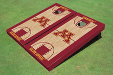 University of Minnesota Matching Maroon Basketball Court Custom Cornhole Board