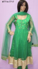 Anarkali 7717 Green Net Maskali Suit Women M Size