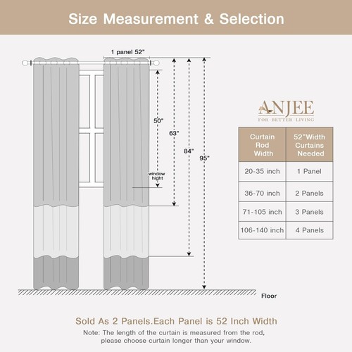 Anjee Curtains for Girls 2 in 1 Double Layer Cutout Star Light Blocking Ombre... - 第 8/8 張圖片