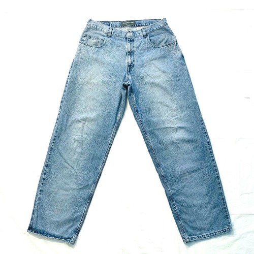 VINTAGE Levis Silvertab Baggy Fit Jeans con effetto invecchiato Lavaggio  Leggero Da Uomo 34x31.5 | eBay