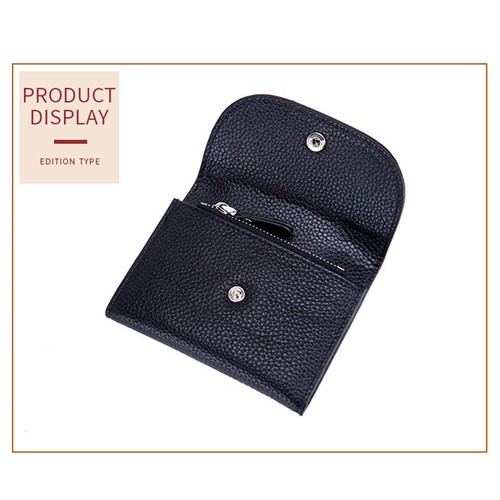 Genuine Calf Leather Hand-Made Small Wallet Coin Purse Card Change Case Gift - Picture 7 of 20