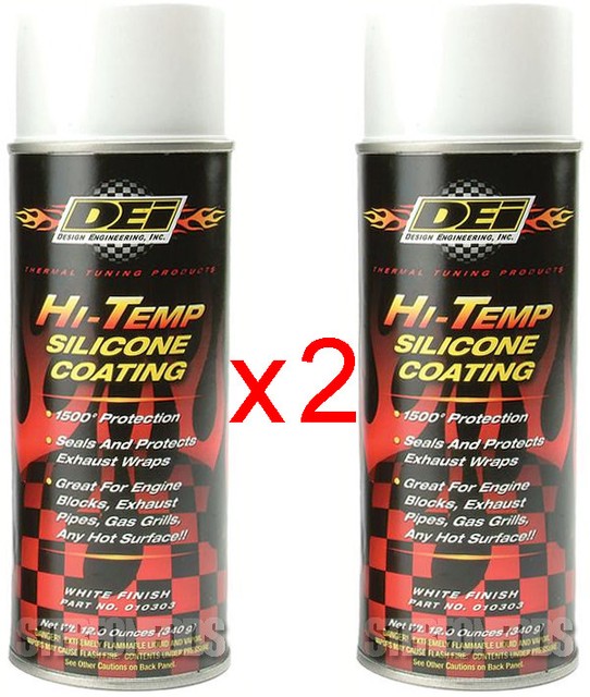 2 DEI 010303 EXHAUST WRAP HEADER SILICONE COATING HIGH TEMP WHITE SPRAY