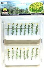 O Scale JTT Miniature Tree 95524 Sunflowers 2" 5cm Tall pkg (16)