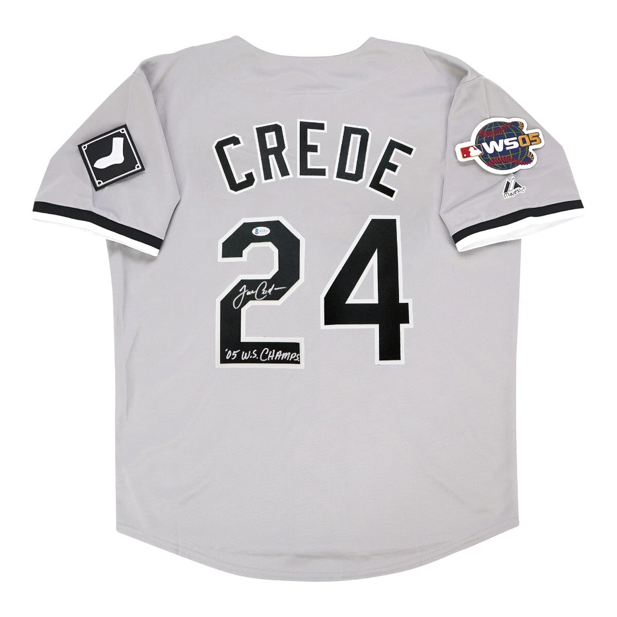 1728 Chicago White Sox JOE CREDE 2005 World Series Baseball Jersey GRAY New